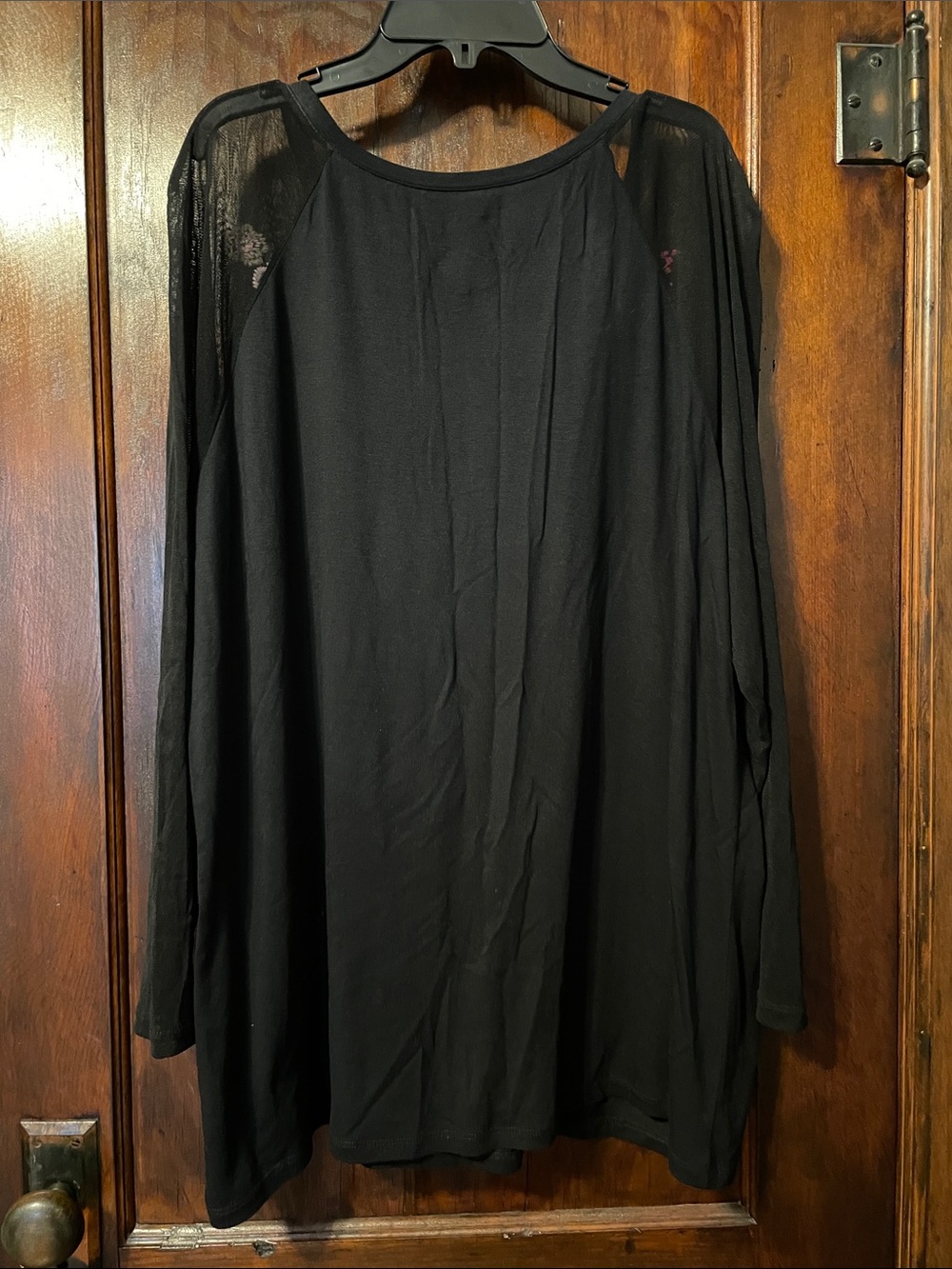INC International Concepts Black Embroidered Floral Long-Sleeve Top - Picture 5 of 7